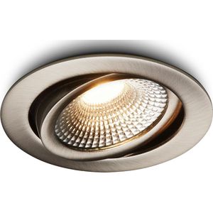 Ledisons LED Inbouwspot - Vivaro RVS 5W - Dimbare Spot - Warm-Wit- IP54 - Geschikt voor Woonkamer, Badkamer en Keuken - Plafondspot RVS - Ø68 mm