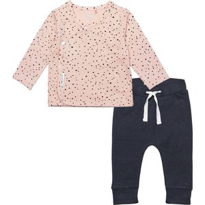 Noppies - kledingset - 2delig - Broek Bowi - Overslagshirt Peach met stip - Maat 56