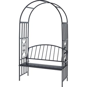 Pergola Barile met bank 205x114x55 cm zwart casa.pro