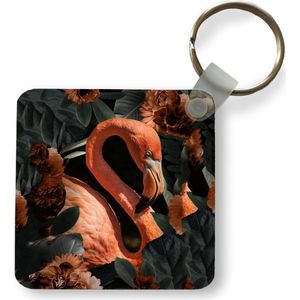Sleutelhanger - Uitdeelcadeautjes - Flamingo - Vogel - Bloemen - Bladeren - Plastic