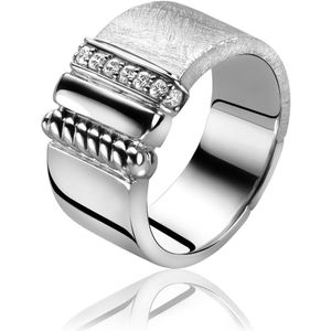 Mart Visser by ZINZI zilveren ring wit MVR6
