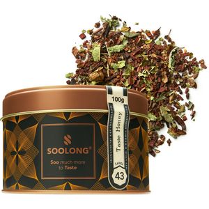 Soolong Taste South Africa Nr43 Honeybush (Rooibos) Thee - Zacht Zoet & Licht Fris - Honeybush, Guava, Citroenverbena - Duurzame Losse Thee - Premium Thee uit Zuid Afrika - Blik 100gram