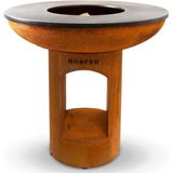 BonFeu BonBiza BBQ XL Corten Open – Grote BBQ met Plancha en Vuurschaal voor Buiten Koken - Gemaakt van Cortenstaal - 98x98x100 cm