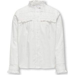 ONLY KOGLINA L/S FRILL LACE INSERT SHIRT WVN Meisjes Blouse - Maat 128