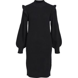 Object Jurk Objmalena Ruffle Knit Dress Noos 23043056 Black Dames Maat - M