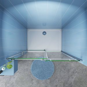 Douchedeur Lotus Nisdeur 145X195 Schuifdeur 8Mm Helder Glas Antikalk Chroom