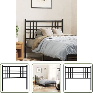 The Living Store Hoofdbord 107 cm metaal zwart - Hoofd Bord - Hoofdbord - Bed Hoofdbord - Bedhoofdbord - Metalen Hoofdbord