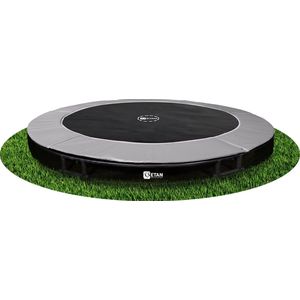 Etan® Sky-Flyer Inground Trampoline - Ø 427 cm / 14ft - Grijs - UV-bestendig Randkussen - Max. Gebruikersgewicht 150 kg