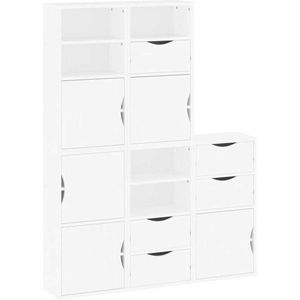 vidaXL - Bijzetkasten - 5 - st - 40x24x79 - cm - massief - grenenhout - wit