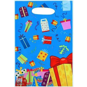 Fako Bijoux® - Uitdeelzakjes - 10 stuks - Traktatie Zakjes Voor Uitdeelcadeautjes - Uitdeelzakjes Kinderfeestje - Verjaardag - 16.5x25cm - Cadeautjes Blauw