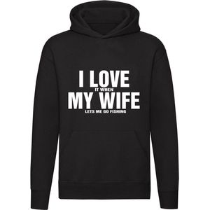 i love it when my wife lets me go fishing hoodie | vissen | vaderdag | getrouwd | unisex | trui | sweater | hoodie | capuchon
