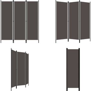 vidaXL Kamerscherm met 3 panelen 150x180 cm antraciet - Scheidingswand - Scheidingswanden - Ruimteverdeler - Ruimteverdelers