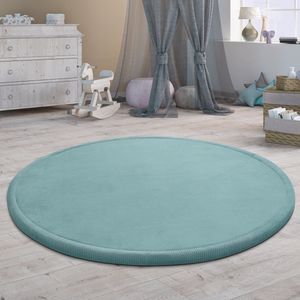 Paco Home Tapijt Rond Voor Kinderen Vloerkleed Kinderkamer Zacht Antislip Modern 80 cm Rund