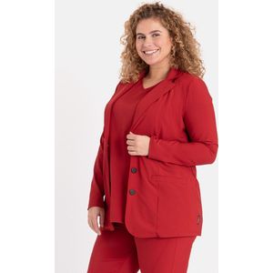 Rode Blazer van Je m'appelle - Dames - Plus Size - Travelstof - 50 - 3 maten beschikbaar