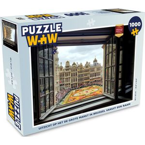 Puzzel Raam - Grote markt - Brussel - Legpuzzel - Puzzel 1000 stukjes volwassenen