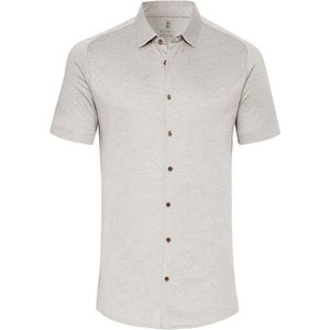 Desoto - Short Sleeve Jersey Overhemd Beige - Heren - Maat XL - Slim-fit