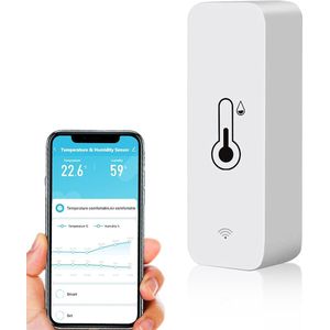 Lexium Wifi thermometer - Hygrometer - Luchtvochtigheidsmeter - Wifi thermostaat - Bluetooth thermometer - Thermometer app