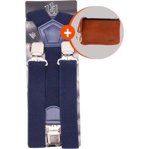 Safekeepers bretels heren - Bretels - bretels heren volwassenen - bretellen voor mannen - bretels heren met brede clip - Blauw