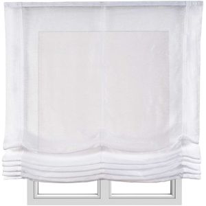 Storesdeco - Vouwgordijn effen zonder stokken, basis doorschijnend, Wit 90x175 cm