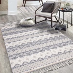 Flycarpets Amida Boho Style Vloerkleed - Grijs - 120x170 cm