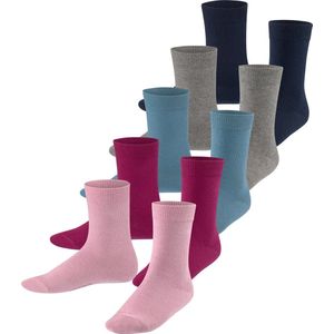 Esprit Solid Mix 5-Pack duurzaam organisch katoen multipack kindersokken meisjes jongens veelkleurig - Maat 23-26