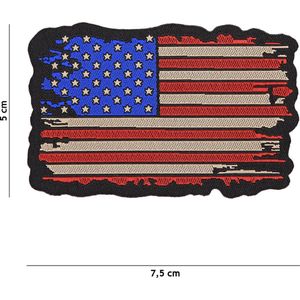 Embleem stof fijn geweven vlag USA vintage