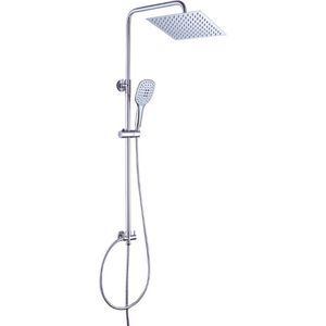 Luxe Verstelbare Doucheset 304 RVS – Regendouche 20x20cm & Handdouche – Chroom Douchekolom Voor Bad En Douche