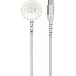 Swissten Draadloze Magnetische Oplaadkabel - Geschikt voor Apple Watch - USB-C - 1.2M - Wit
