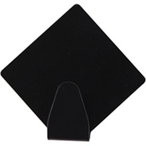 Excellent houseware - Zelfklevende rvs haakjes - zwart - 4x