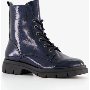 Tamaris dames lak veterboots blauw - Maat 41