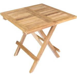 Brulo - bijzettafel - teak- opklapbaar -50x50 cm- onbehandeld