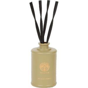 Luxe Geurstokjes NATURE COLLECTION - Orchard Embrace - Groen / Goud - 200 ml - Bloemig Musk Geur - Vegan - Gedraaide geurstokjes voor optimale verspreiding - Geurverspreider - Moederdag - Moederdag Cadeautje