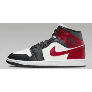 Nike Air Jordan 1 Mid Wmns ""Black Toe"" - Sneakers - Unisex - Maat 37.5 - Zwart/Wit/Rood