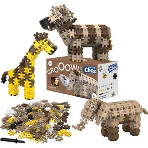 Nano Clics – Wildlife Builders 250 Piece Set – 5 in 1 Bouwblokken – SPEELGOED Gemaakt Van 100% RECYCLED Plastic – Speelgoed 8, 9, 10, 11, 12 jaar – Constructie Speelgoed