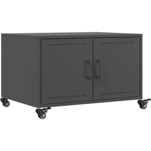 vidaXL Salontafel 68x50x43,5 cm staal antracietkleurig - Salontafel - Salontafels - Bijzettafel - Banktafel