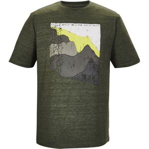 Killtec heren shirt - shirt - korte mouwen - 41324 - olijfgroen met print - maat L