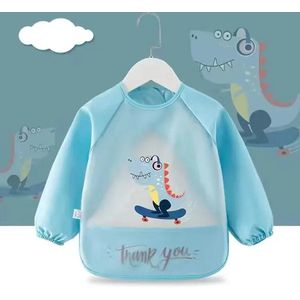 Sara Shop -Slabbertjes baby - Baby Overalls - baby slabbetjes met mouwen - Slabbetje Peuter - slabbetjes met tekst - Slab -Baby cadeau - Blauw