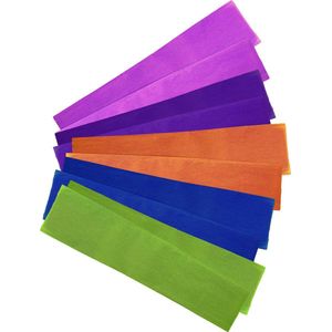 Crepe papier gekleurd basis pakket 180 x 50 cm - Knutselen met papier - Knutselspullen - 5 verschillende kleuren - 10 pakjes
