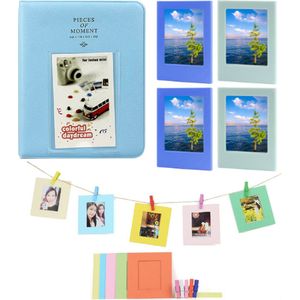 Instax Mini 6-in-1 Deluxe Set | Fotoalbum 65-vaks + 4 Magnetische Fotolijstjes + Fotoslinger | Geschikt voor (o.a.): Fujifilm Instax Mini 12 / 7s / 8 / 9 / 99 / 11 / Evo / 25 / 90 / Link / SP-2 / Film Polaroid | Fotoboek Foto Album Fotoslinger