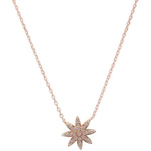 Fate Jewellery Ketting FJ496 - Star - 925 Zilver - Rosé verguld - Ingelegd met Zirkonia kristallen