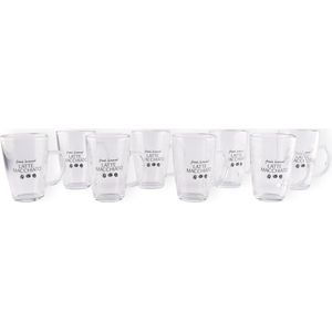 Complete Latte Macchiato Servies Set - 16-delig | Glas | Transparant | 8x300ML | Afmetingen: L12cm x D8cm | Magnetronbestendig | Niet-vaatwasserbestendig | Inclusief 8 Lepels