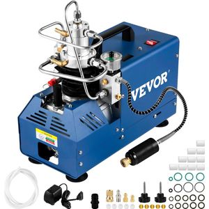 VEVOR Elektrische Luchtcompressorpomp 1800 W-Hogedrukluchtpomp 4500 PSI-Handmatige Stop Luchtcompressor met Waterkoeling Warmteafvoer en LED-temperatuurweergave-voor Duikfles, PCP-luchtgeweer