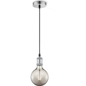 Home Sweet Home hanglamp geborsteld staal vintage - hanglamp inclusief LED lamp G95 - dimbaar - pendel lengte 100 cm - inclusief E27 LED lamp - rook