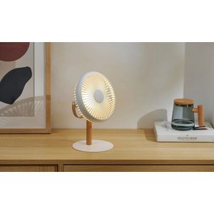 Gingko - Ventilator Beyond - wit - met nachtlamp - draagbaar - oplaadbaar - afneembaar