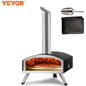 Vevor - Draagbare Pizza Oven - Outdoor- 304.8mm - Gas Houtpellets Houtskool Pizza Oven - RVS Pizza Oven - Max 540℃ - Schep & Pizza Steen & Draagtas - Premium Houtgestookte Pizza Oven voor Tuin