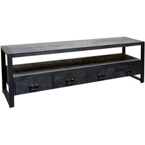 TV meubel industrieel Britt 180 mangohout Black edition