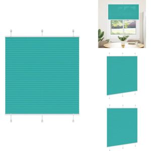 vidaXL Plisségordijn - Geplooide Jaloezieën - Geplooide Zonwering - Plisse Blind - Plissé rolgordijn 115x100cm stofbreedte 114,4cm petrol groen