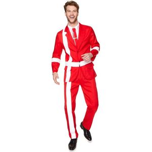 Karnival Costumes Deens Verkleedkostuum Denemarken Carnavalskleding Heren Carnaval - Polyester - Rood/Wit - Maat L - 4-Delig Jasje/ingenaaid shirt/Tie/Broek