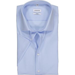 Seidensticker shaped fit overhemd - korte mouw - lichtblauw - Strijkvrij - Boordmaat: 40