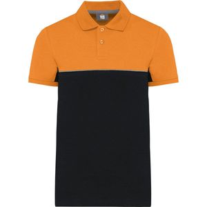 Polo Unisex 4XL WK. Designed To Work Kraag met knopen Korte mouw Black / Orange 60% Katoen, 40% Polyester